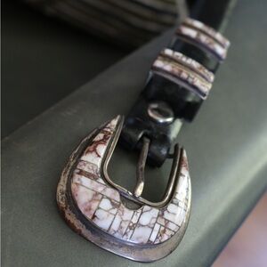 Vintage Stearling Silver Black and Silver Women’s Belt